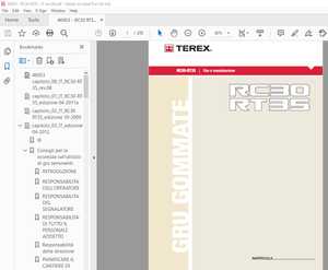 Terex Gru Gommate RC30 RT35 Uso e manutenzione 46953 – PDF DOWNLOAD