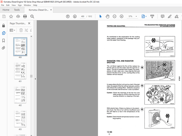 Komatsu 102 Series Diesel Engine Shop Manual SEBM010025 – PDF DOWNLOAD