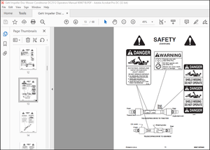 Gehl Impeller Disc Mower Conditioner DC2512 Operators Manual 909871B – PDF DOWNLOAD