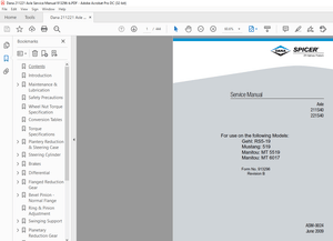 Dana Spicer Gehl RS5-19 Mustang 519 Manitou MT 5519 Manitou MT 6017 Service Manual 913296 – PDF 