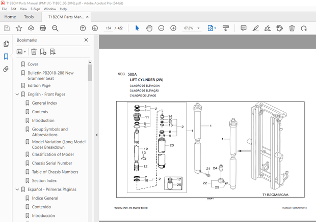 Unicarriers Forklift T1B2C Parts Manual PN PM1UC-T1B2C - PDF DOWNLOAD