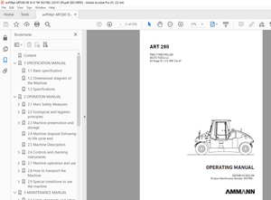 AMMANN ART 280 PNEU TYRED ROLLER OPERTING MANUAL 3021982 - PDF DOWNLOAD