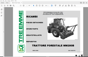Merlo Forest Tractor MM280B Parts Manual SAV A420101 – PDF DOWNLOAD