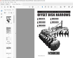 Frontier Offset Disk Harrows DH3474 DH3480 DH3490 DH3499 DH3409 Operator’s Manual(5TL15659) – PDF 