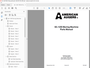 Ditch Witch American Augers 60–1200 Boring Machine Parts Manual 7053-0097 – PDF DOWNLOAD