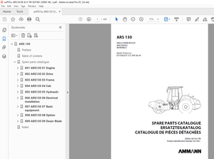 Ammann ARS 130 Single Drum Roller Parts Catalogue Manual 3037481 - PDF
