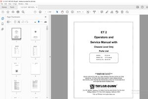 Taylor-Dunn ET-025-96 Operators &amp; Service Manual Manual S.NO 125712 and up - PDF DOWNLOAD