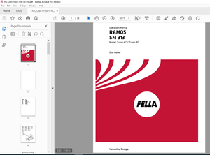 FELLA EU RAMOS SM 313 Trans-KC Trans-RC Disc Mower Operators Manual PDF DOWNLOAD