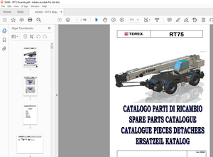 Terex Crane RT75 Catalogo Parti Di Ricambio 50060 – PDF DOWNLOAD