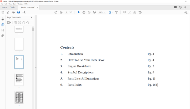 Heli Forklift Perkins 1204E-E44TA engine parts manual – PDF DOWNLOAD