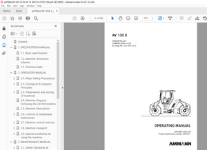 Ammann AV 130 X Tandem Roller Operating Manual 3001210 PDF