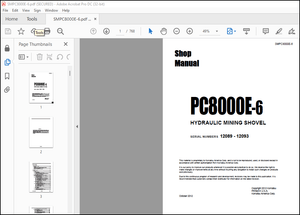 Komatsu HYDRAULIC MINING SHOVEL PC8000E-6 Shop Manual(SMPC8000E-6) – PDF DOWNLOAD