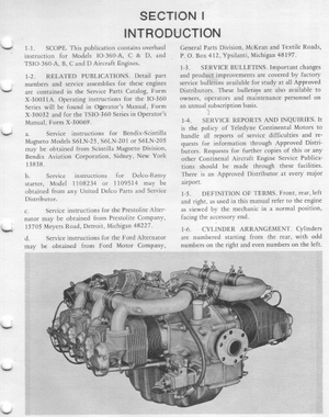 Continentel Io 360 Tsio 360 Series Aircraft Engine Overhaul Part Manual – Download