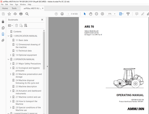 Ammann ARS 70 Single Drum Roller Operating Manual SN 3001289 - PDF