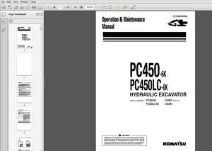 Komatsu PC450-6K, PC450LC-6K Hydraulic Excavator Operation &amp; Maintenance Manual (K30001 and up) PDF