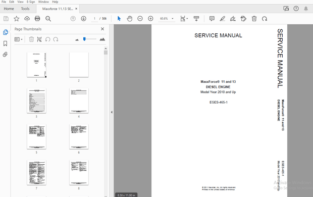 MaxxForce 11 &amp; 13 Diesel Engine Service Manual – PDF DOWNLOAD