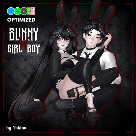 ✧ OPTIMIZED Bunny Girl &amp; Bunny Boy Avatar | PC/Quest + FT