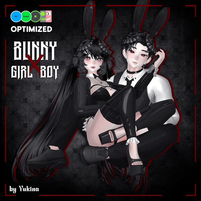 ✧ OPTIMIZED Bunny Girl & Bunny Boy Avatar | PC/Quest + FT