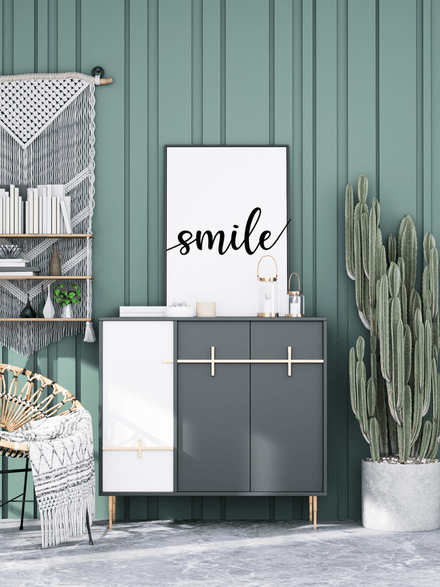 Smile - Black &amp; White Printable Wall Art Quote