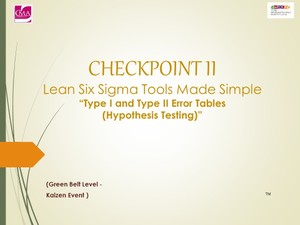 Process Improvement:  Type I and Type II Errors (Hypothesis Testing)