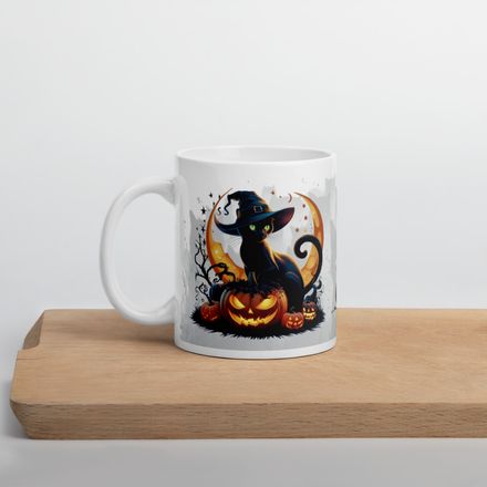 Purrfectly Spooky for Halloween - 11 oz White Mug + eBook