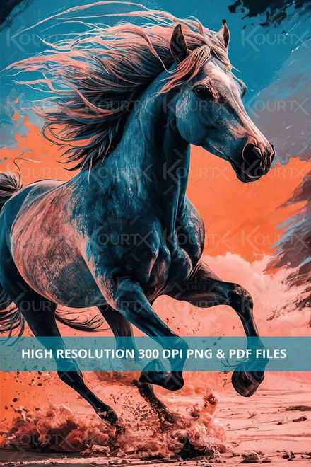 Digital File - Printable Wall Art - Sunset Gallop