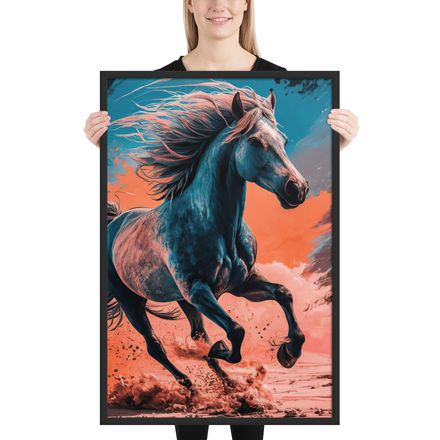 Sunset Gallop - Framed Poster - 36x24 (in)