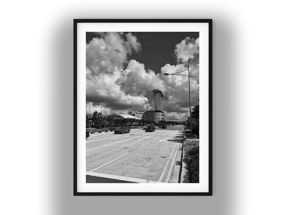 Marina Bay Sands Singapore Street View Black and White Photo Digital Download