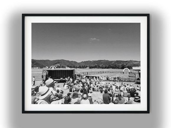 Fashion Competition Crowd at Trentham Racecourse Black And White Photo Digital Download