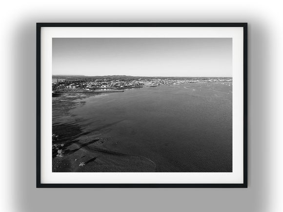 Aerial Coastal View of Raby Bay, Queensland Black and White Photo Digital Download