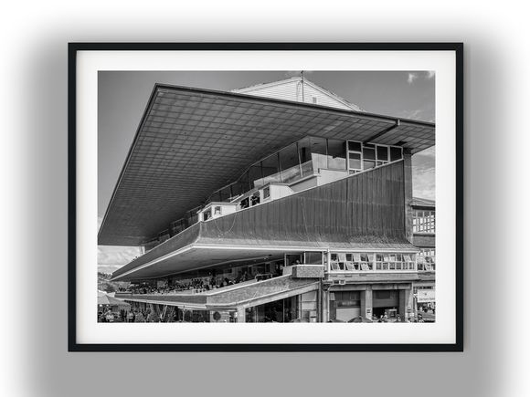 Trentham Racecourse Members Stand Architecture Black And White Photo Digital Download