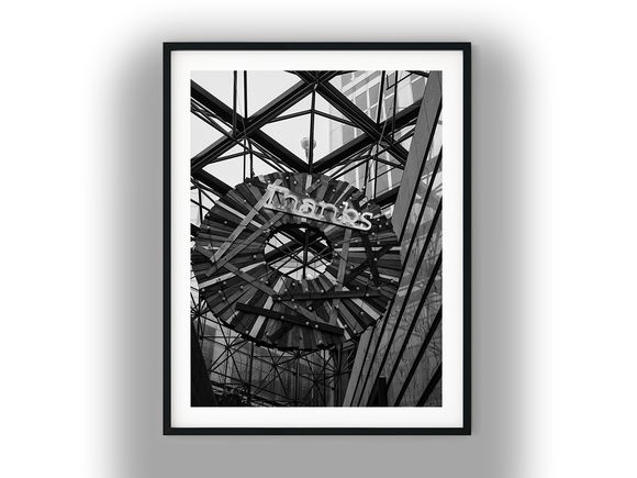 Hanging Wooden Wreath with Illuminated Thanks Sign Black and White Photo Digital Download