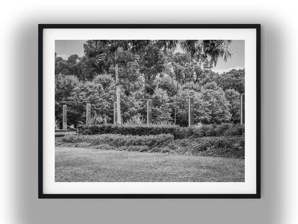 Landscaped Public Garden at Argyle Square Black and White Photo Digital Download