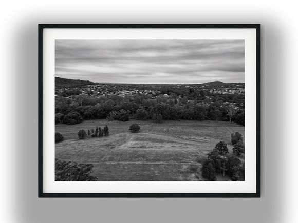 Aerial View of Carindale Recreation Reserve Black and White Photo Digital Download