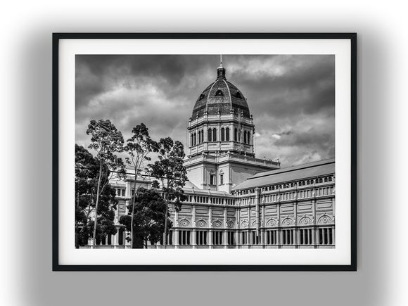 Royal Exhibition Building Dome Under Dramatic Sky Black And White Photo Digital Download
