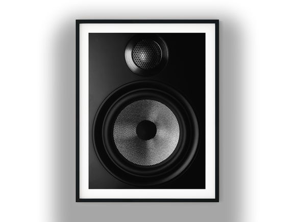 Close-Up of Studio Loudspeaker Drivers and Tweeter Black And White Photo Digital Download