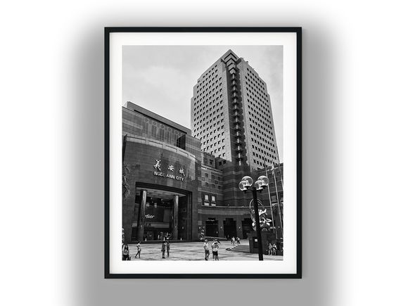 Ngee Ann City Plaza on Orchard Road Black and White Photo Digital Download