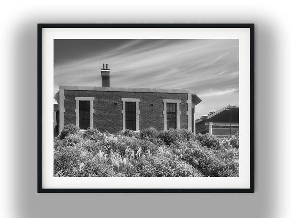 Historic Brick Building in Wellington, New Zealand Black And White Photo Digital Download