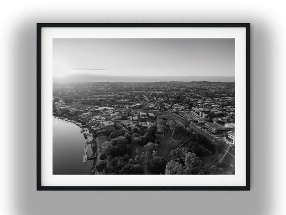 Aerial Sunrise View Over Mowbray Park Black And White Photo Digital Download