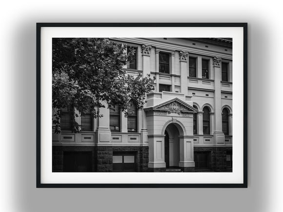 Historic Entrance of Trades Hall Melbourne Black and White Photo Digital Download