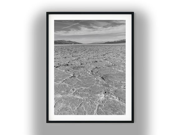 Death Valley Badwater Basin Salt Flats Black And White Photo Digital Download