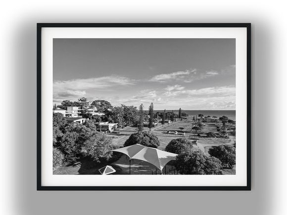 Aerial View of Wellington Point Coastal Reserve Black and White Photo Digital Download
