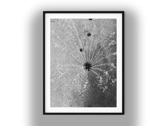 Water Jet Spraying on Concrete Splash Pad Black And White Photo Digital Download
