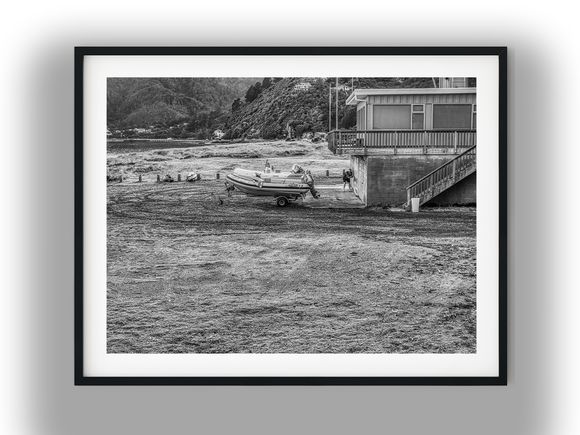Boat Trailer by Eastbourne Boathouse Black And White Photo Digital Download