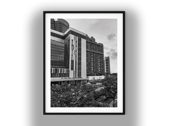 Ng Teng Fong General Hospital Exterior Architecture Black and White Photo Digital Download