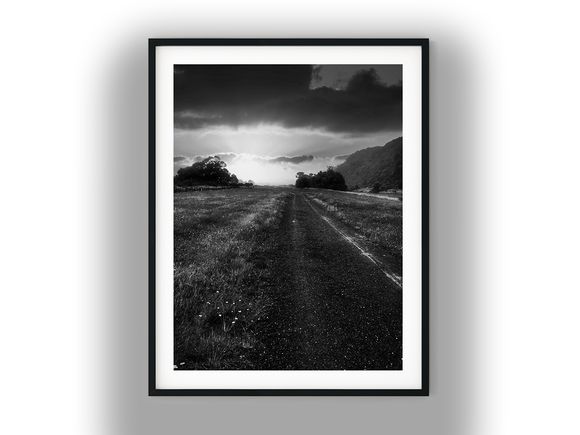 Sunrise Over the Hutt River Trail Path Black And White Photo Digital Download