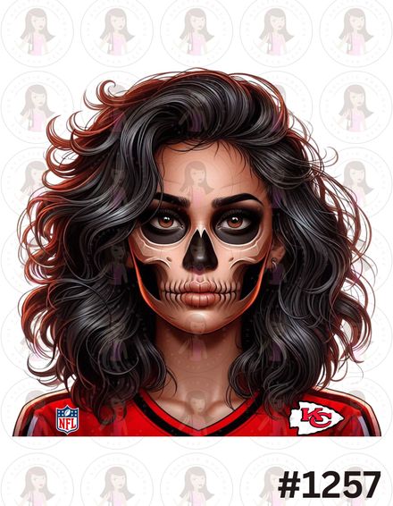 Digital Design Football Skeleton Woman #1257