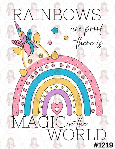 Digital Design Rainbow with Unicorn #1219
