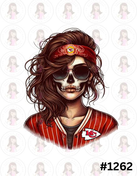 Digital Design Football Skeleton Woman #1262