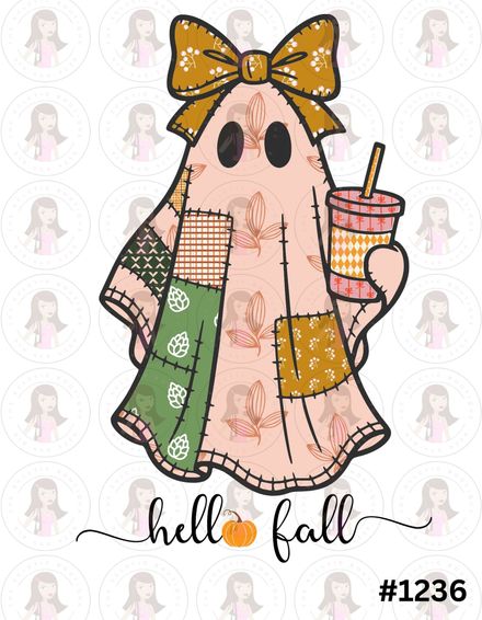 Digital Design Patchwork Ghost Hello Fall #1236